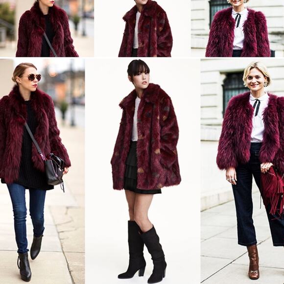 Express Special Edition red faux fur coat bomber jacket size Medium - Picture 9 of 10